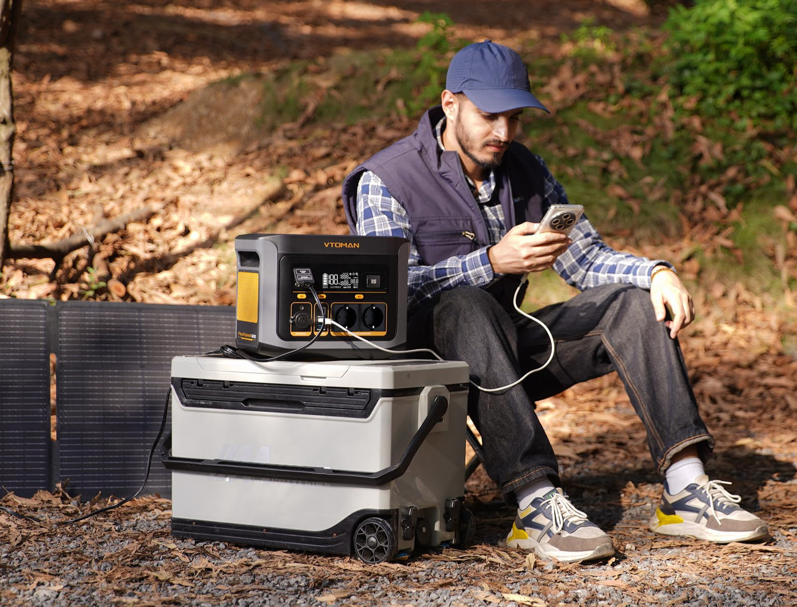VTOMAN FlashSpeed 600 Tragbare Powerstation mit 110W Solarpanel - 499Wh/600W (Spitze 1200W) Schnellladung Solargenerator LiFePO4 Akku, 100W USB-C 70Min voll aufgeladen für Wohnmobil, Camping, Notfall